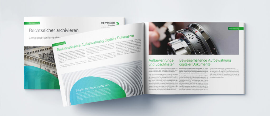 Aufgeschlagenes Whitepaper zum Thema rechtssicheres archivieren